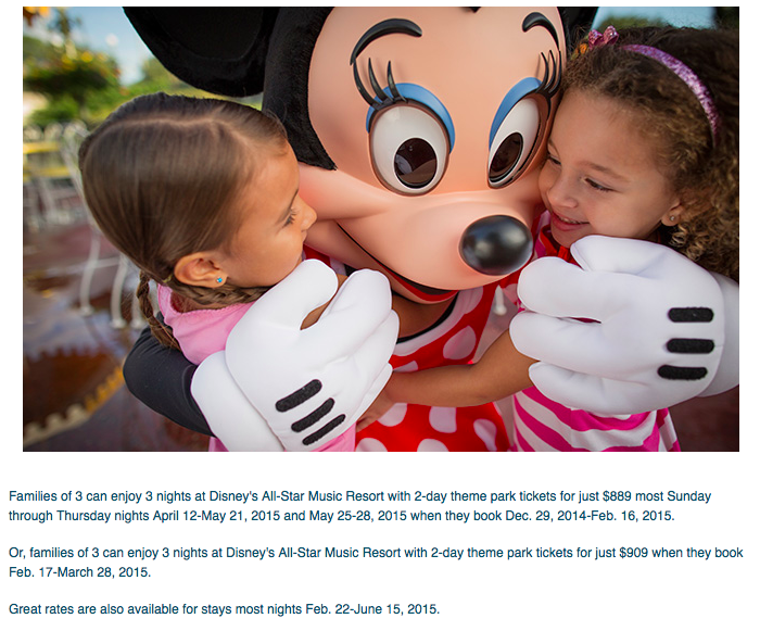 Kid-Sized Package Discount for Spring 2015 at Walt Disney World